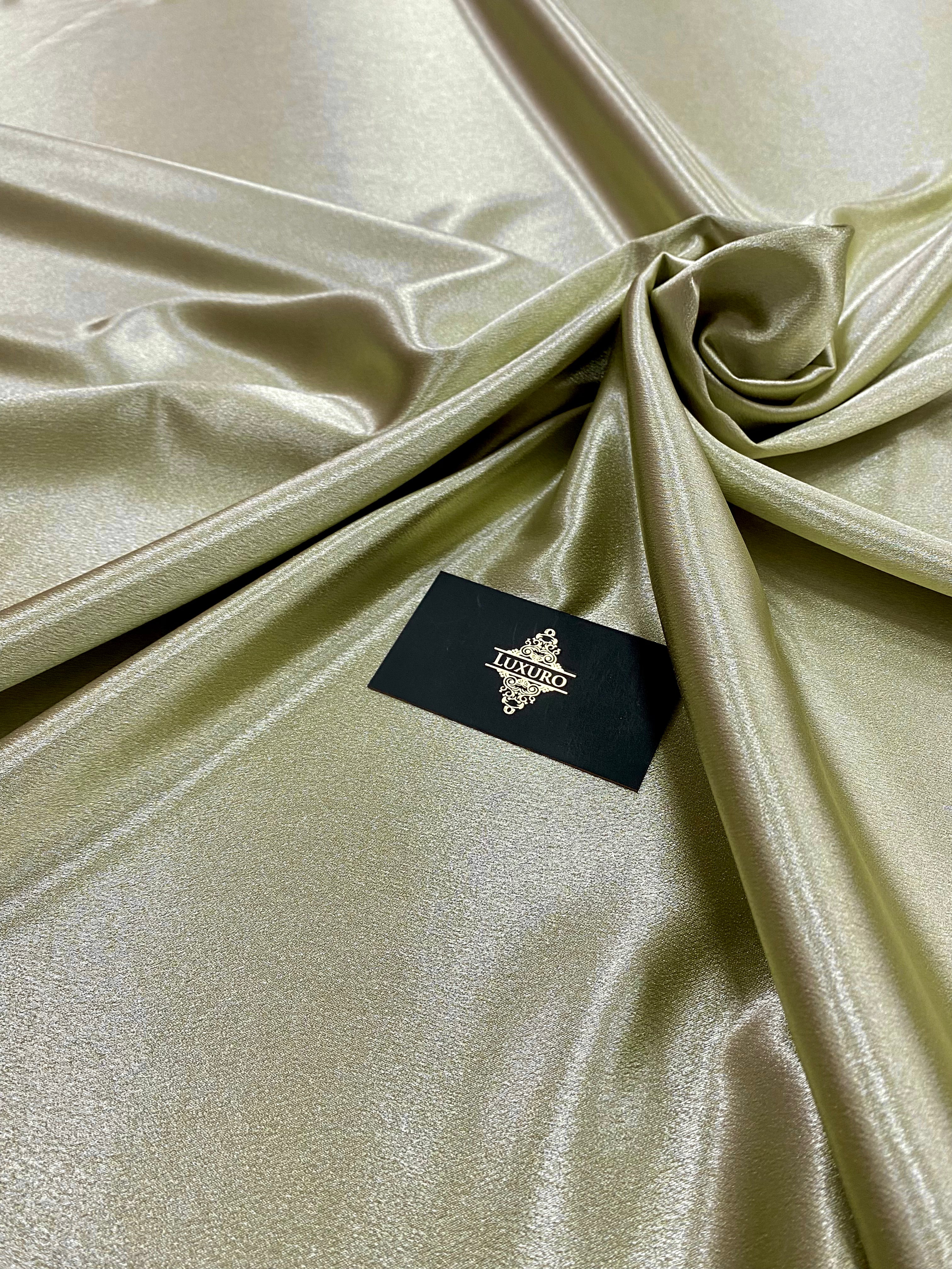 Metálfényű elasztikus taft, poros zöld