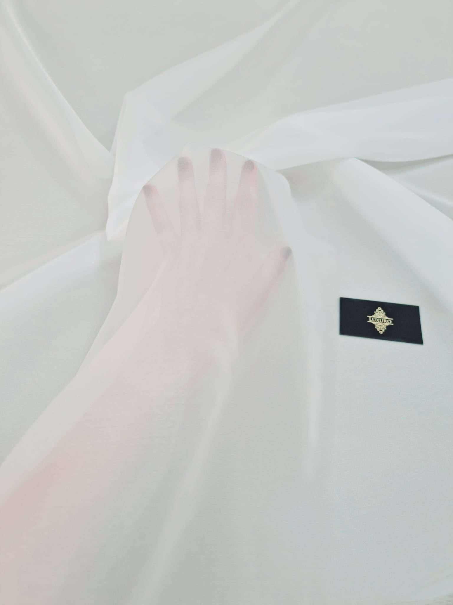 Organza gyöngyház elefántcsont - 3 m szélesség