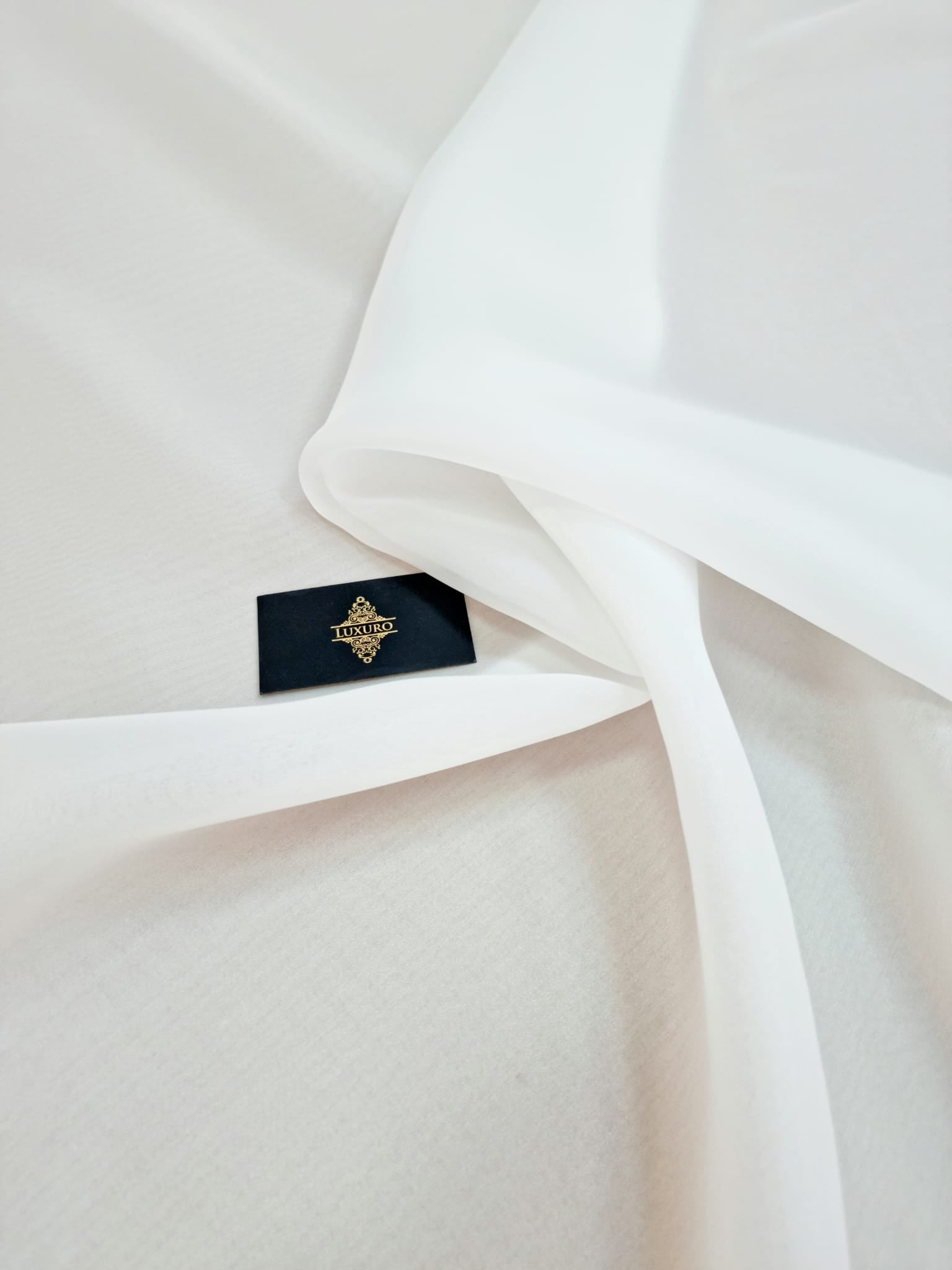 Organza gyöngyház elefántcsont - 3 m szélesség