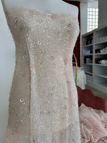 Rózsaszín Lazac Csipke Haute Couture