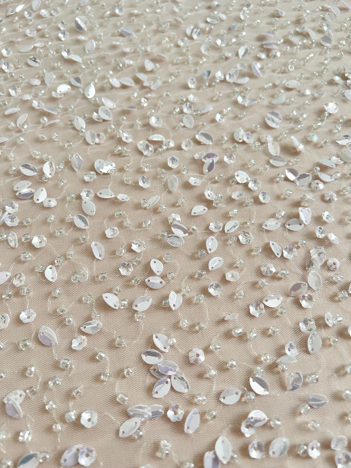 Dantela Ivory Haute Couture, cu Margele si Paiete
