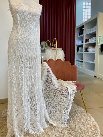 Ivory Haute Couture Chantilly típusú csipke