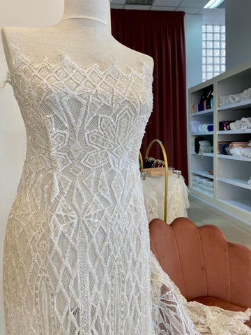 Ivory Haute Couture Chantilly típusú csipke