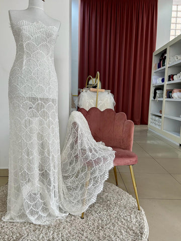 Ivory Haute Couture Chantilly típusú csipke