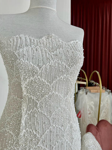 Ivory Haute Couture Chantilly típusú csipke