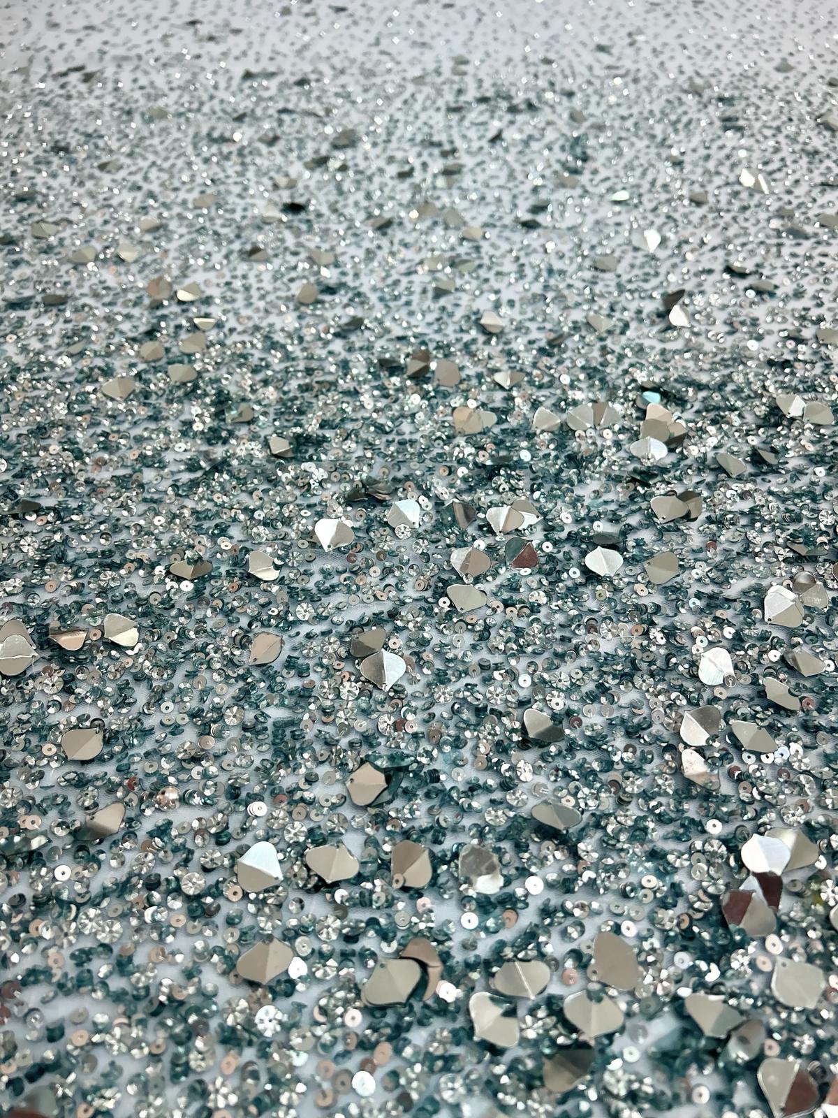 Zöld vagy kacsa csipke Haute Couture