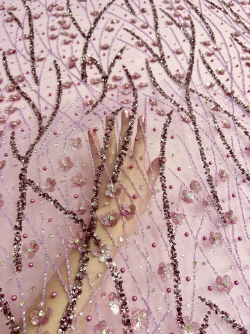 Kupon 0,7 m - Lavanda Haute Couture csipke