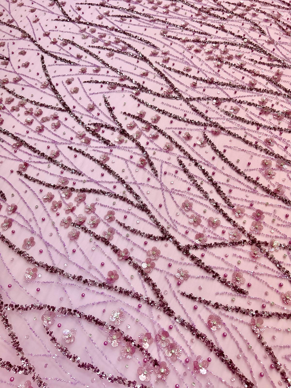 Kupon 0,7 m - Lavanda Haute Couture csipke