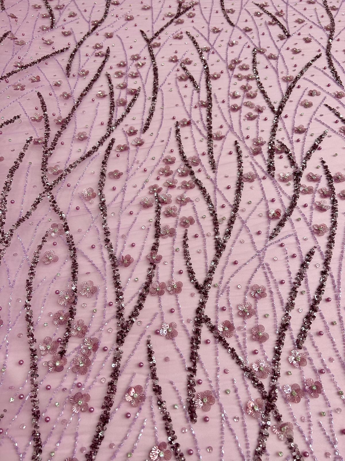 Kupon 0,7 m - Lavanda Haute Couture csipke