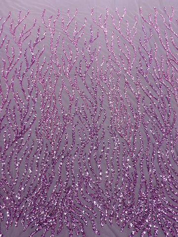 Dantela Couture Pudra cu Siraguri, cu Margele si Paiete