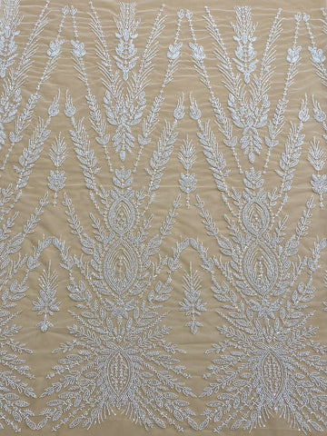 Dantela Couture Ivory szimmetrikus mintával, gyöngyökkel és flitterekkel