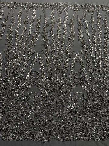 Dantela Couture rózsaszín geometriai mintával, gyöngyökkel és flitterekkel