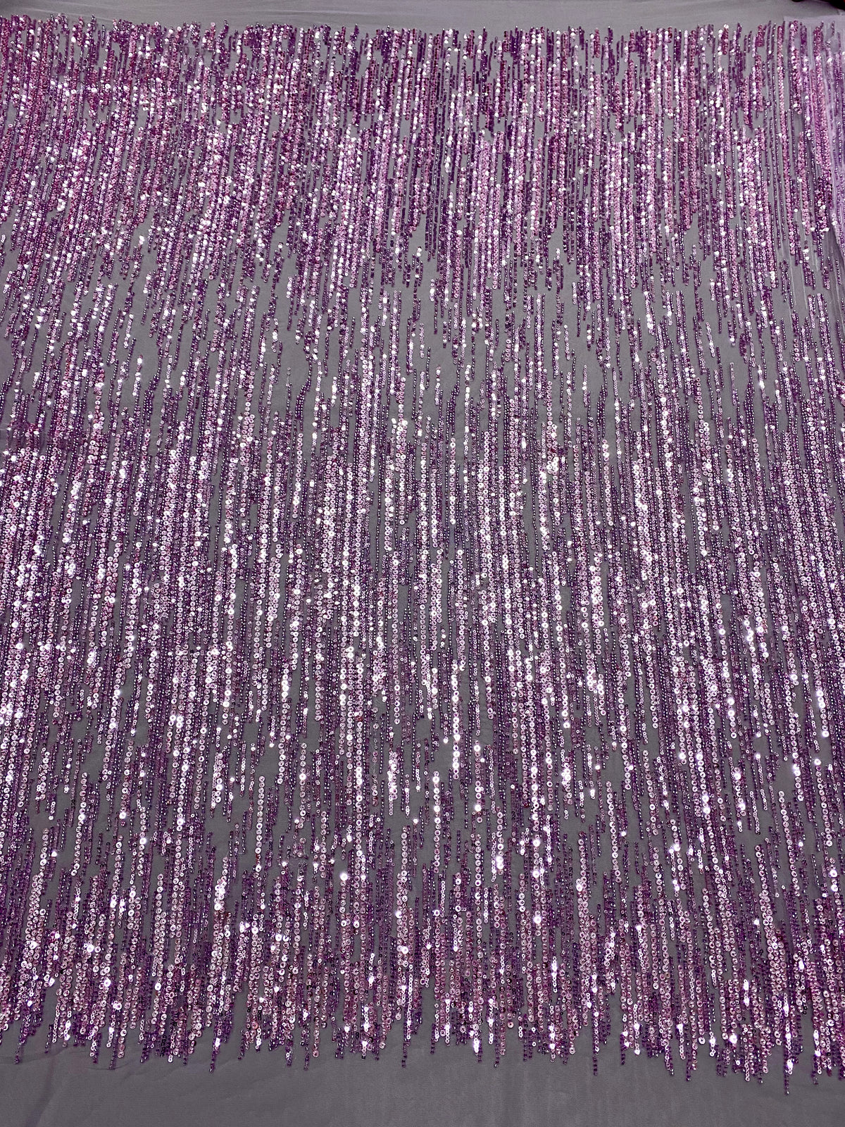 Dantela Couture Pudra cu Model Liniar, cu Margele si Paiete