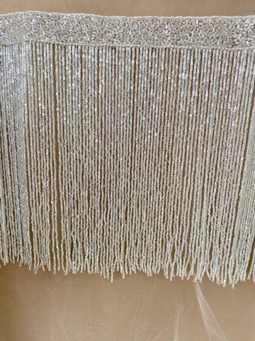 Franjuri Ivory din Margele de Sticla - 20 cm lungime