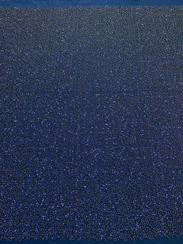 Dantela Couture Tengerészkék Általános Mintával, Gyöngyökkel és Flitterekkel