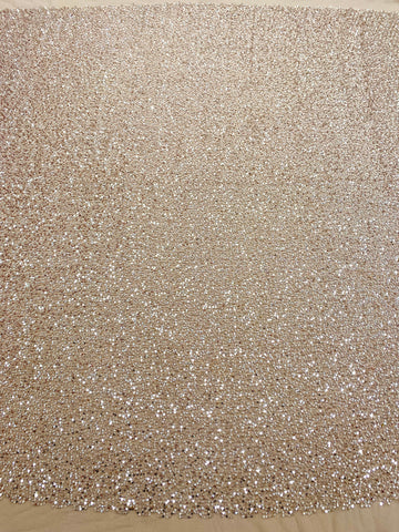 Dantela Couture Auriu Rose cu Model General, cu Margele si Paiete