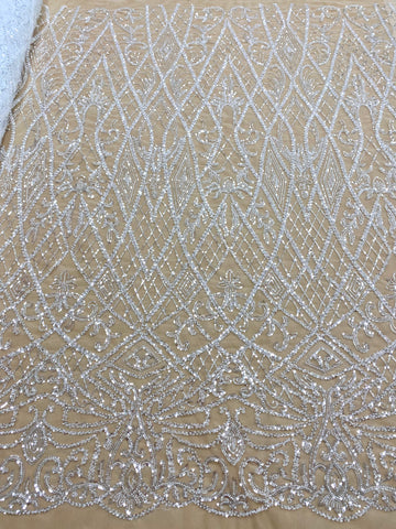 Dantela Couture Diamond Geometriai Modell, Gyöngyökkel és Flitterekkel