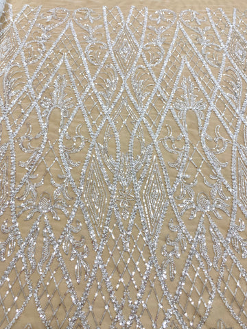 Dantela Couture Diamond Geometriai Modell, Gyöngyökkel és Flitterekkel