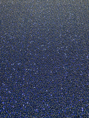 Dantela Couture Tengerészkék Általános Mintával, Gyöngyökkel és Flitterekkel