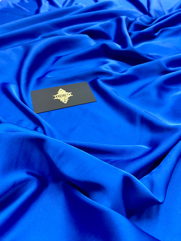 Szatén elasztikus prémium királykék színű