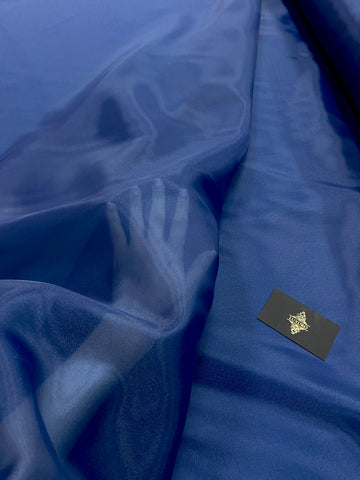 Organza Sidefata Bleumarin -  3 m Latime