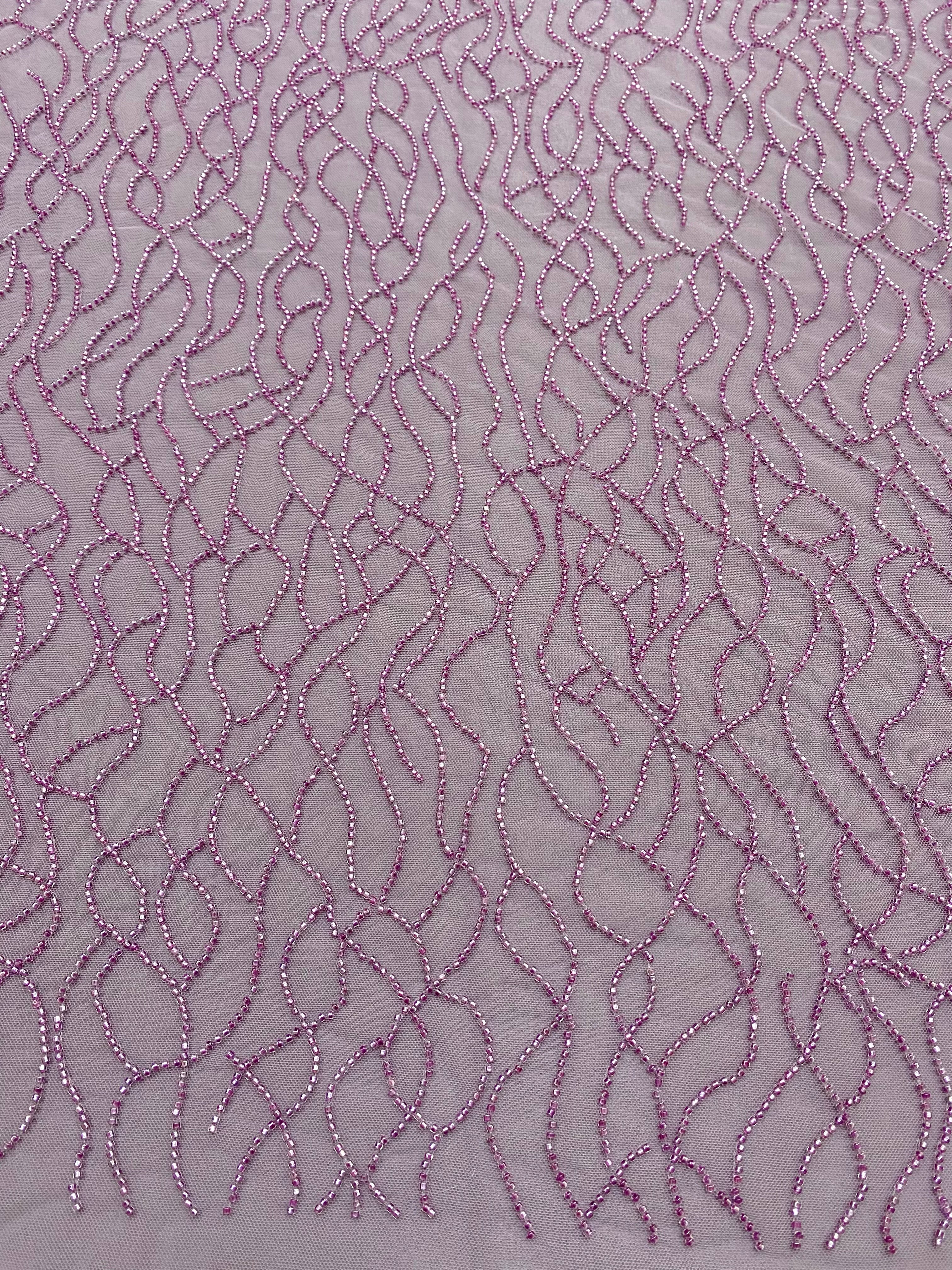 Dantela Couture Pudra cu Siraguri din Margele