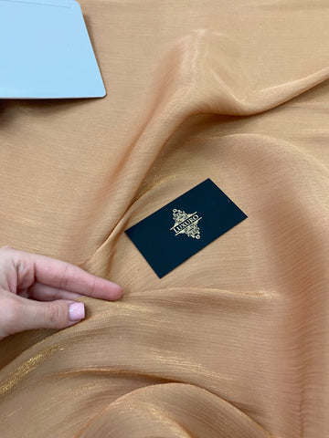 Bronz kreppelt fóliázott voile