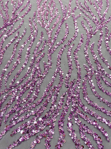 Dantela Couture Pudra cu Siraguri, cu Margele si Paiete