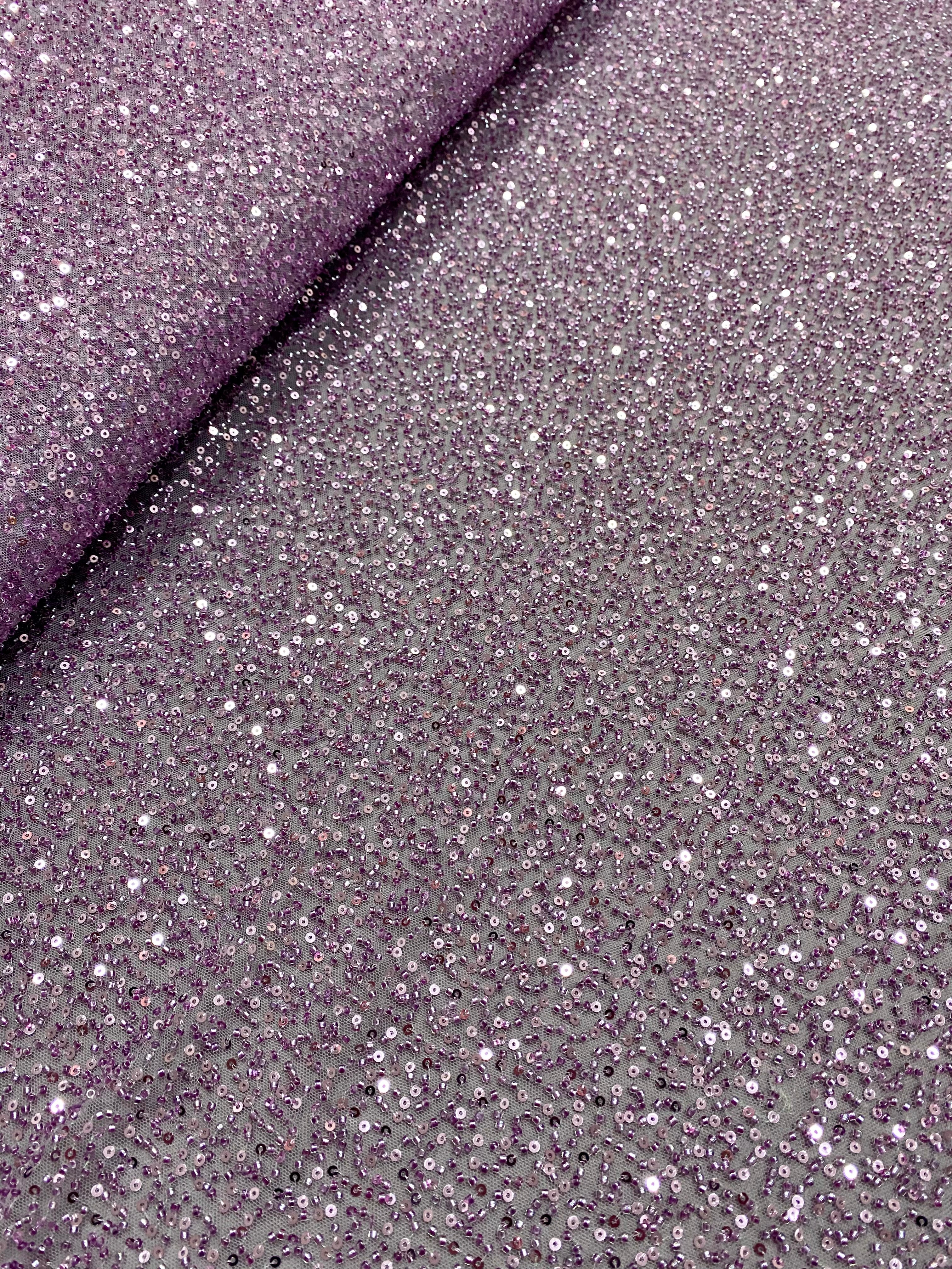 Dantela Couture Pudra cu Model General, cu Margele si Paiete