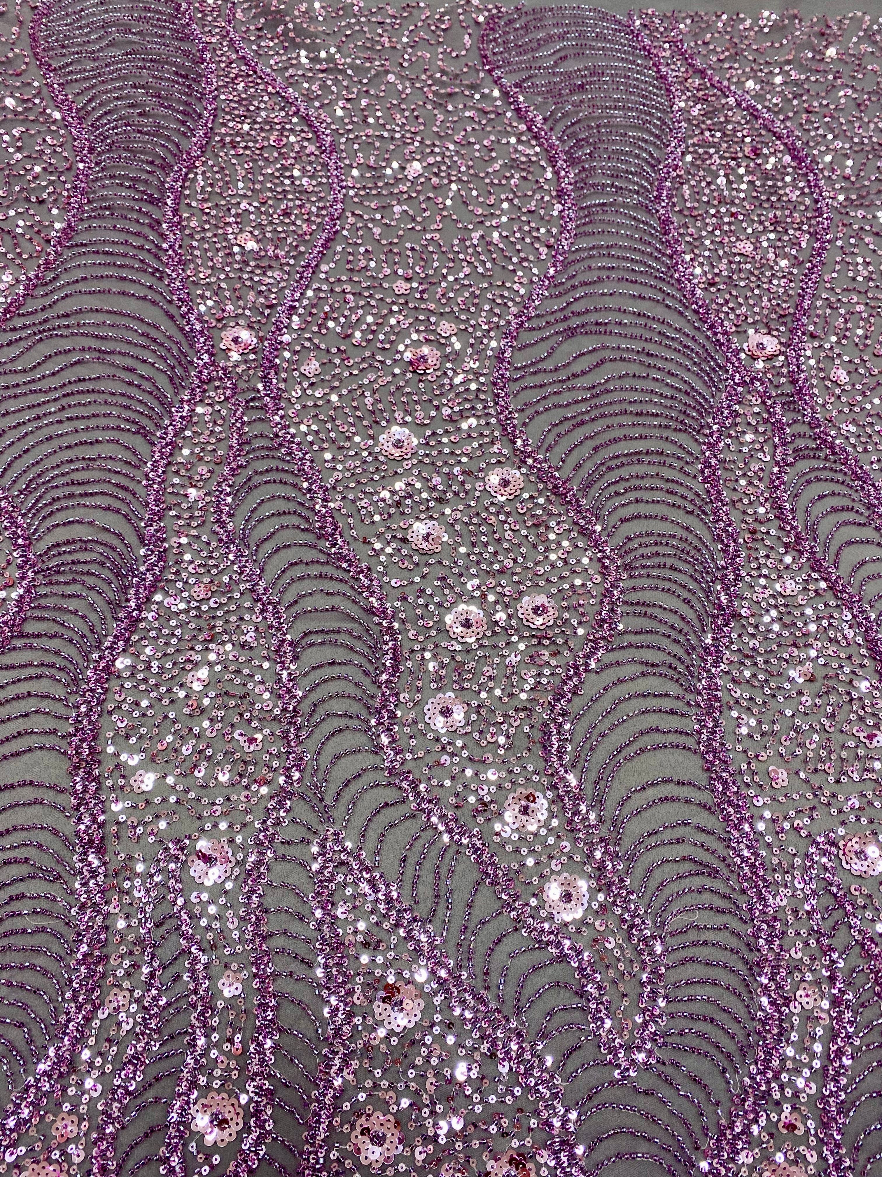 Dantela Couture Geometriai Mintás és Virágos Por, Gyöngyökkel és Flitterekkel