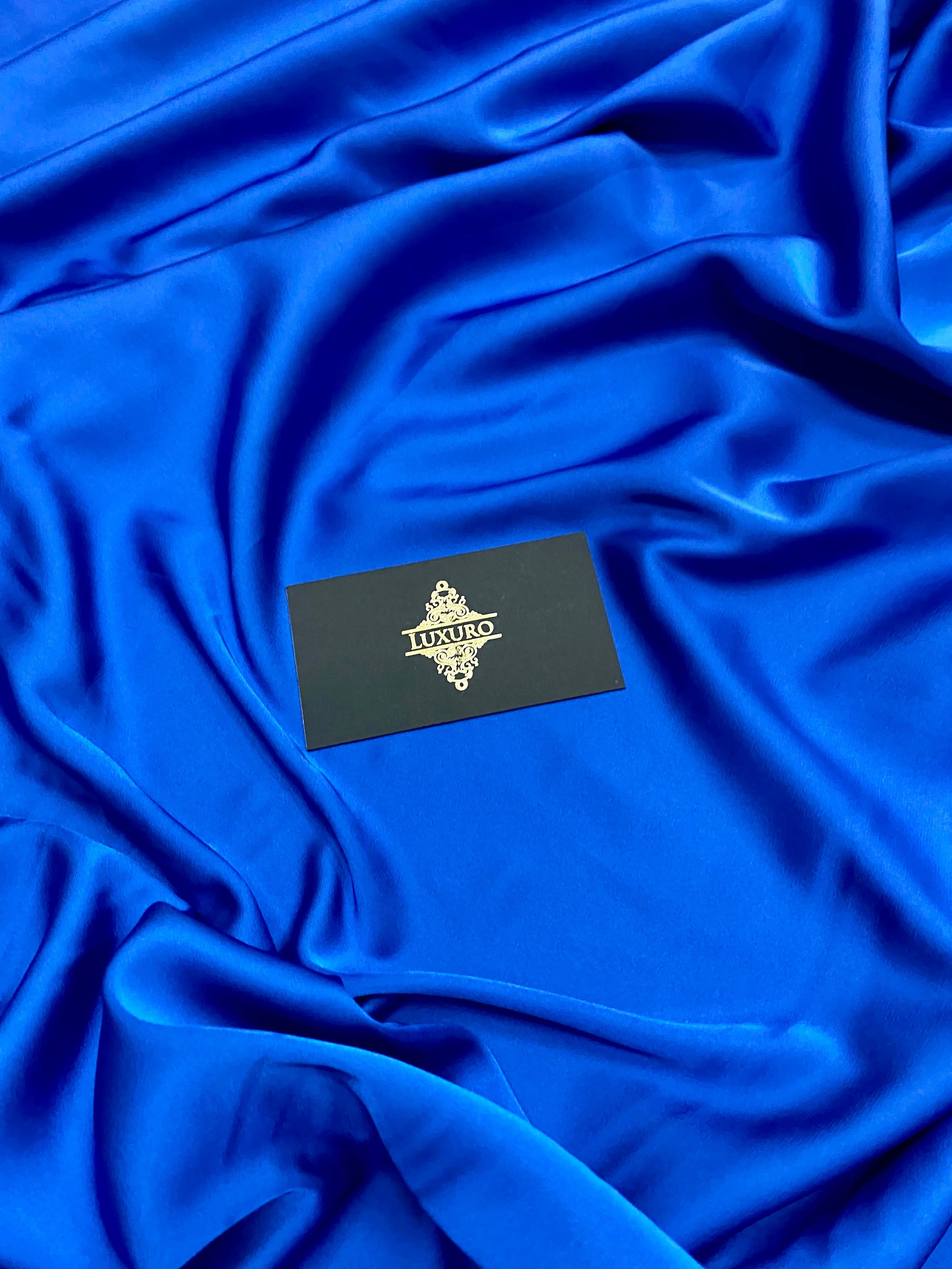 Szatén elasztikus prémium királykék színű