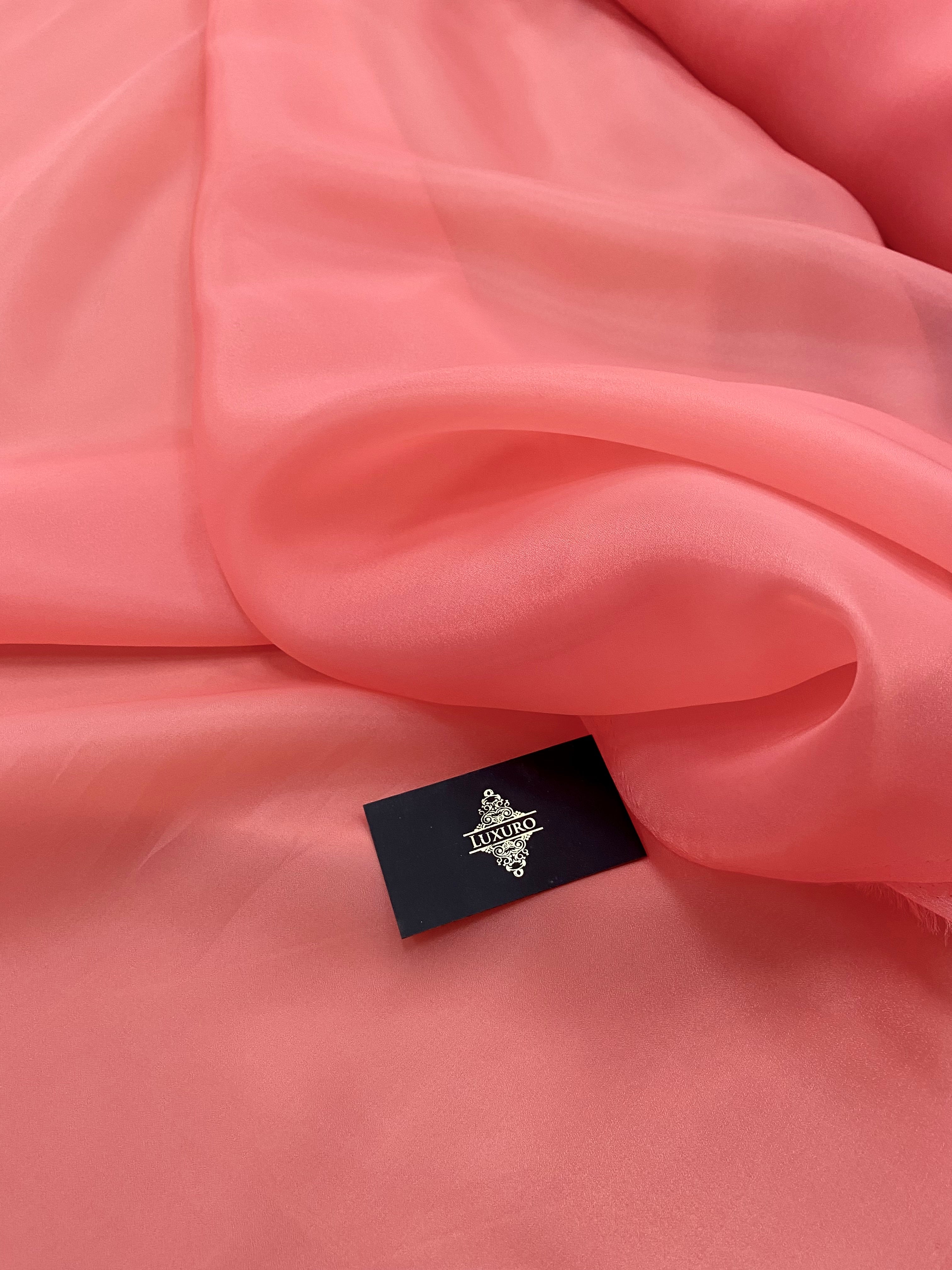 Organza Korallszínű Gyöngyházfényű - 3 m Szélesség