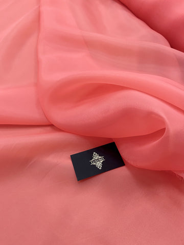 Organza Korallszínű Gyöngyházfényű - 3 m Szélesség