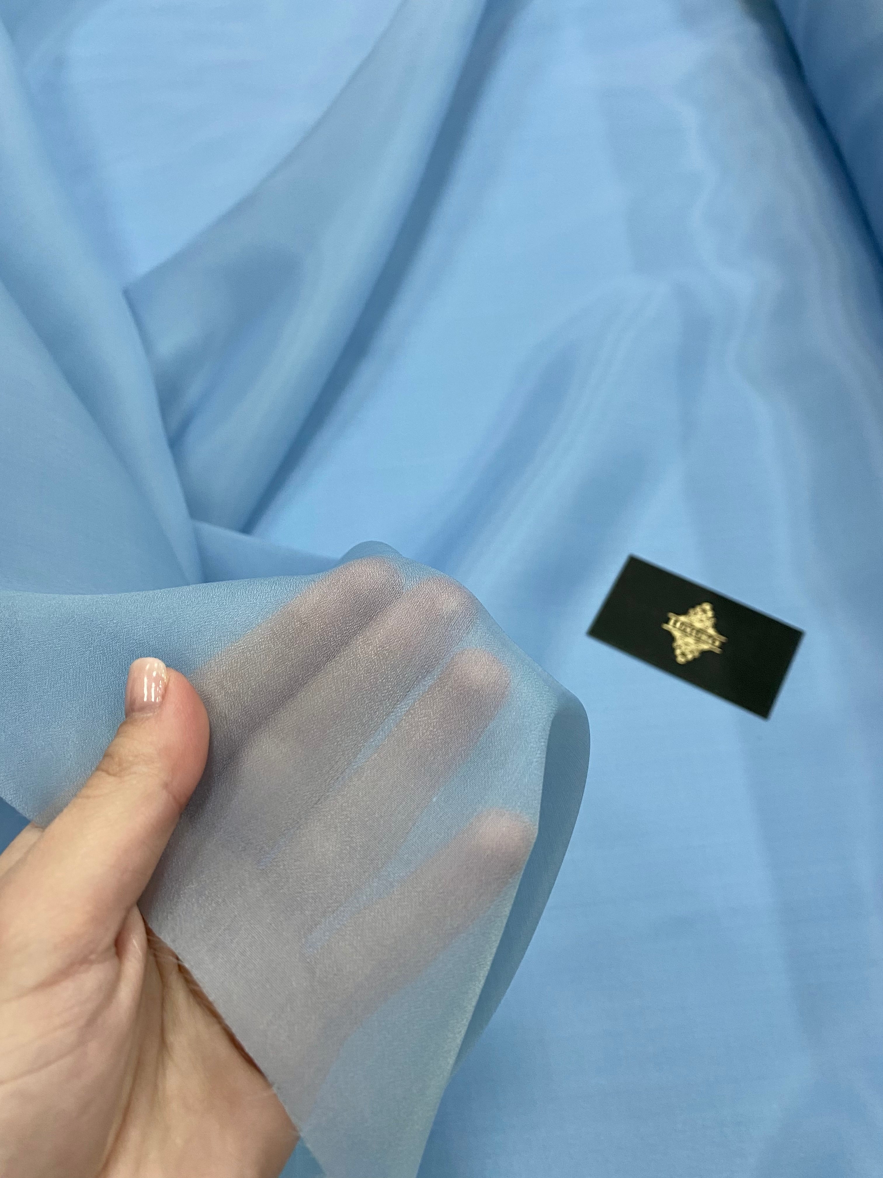 Organza gyöngyházkék - 3 m szélesség
