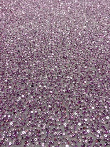 Dantela Couture Pudra cu Model General, cu Margele si Paiete