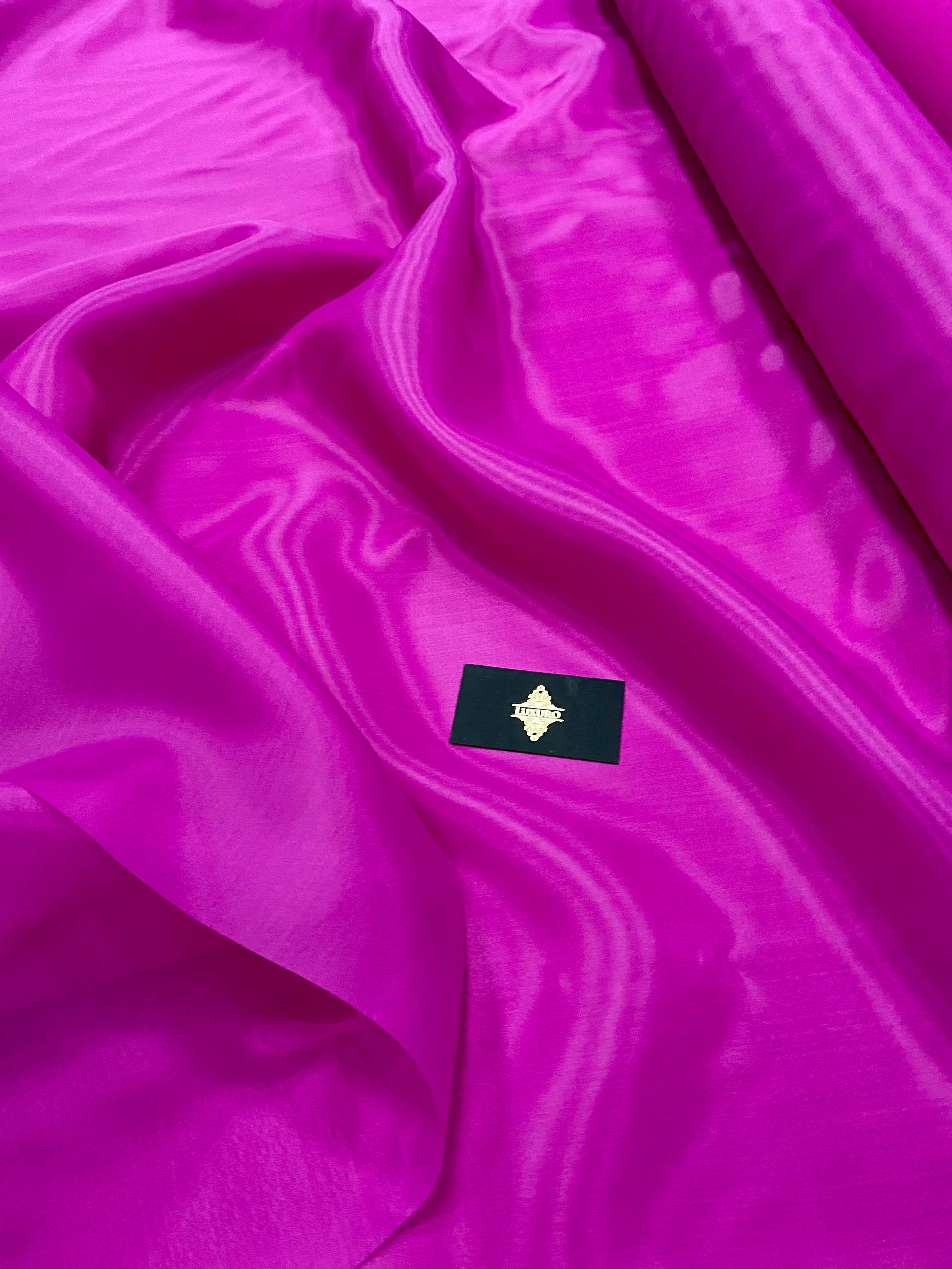 Organza gyöngyházfényű fukszia - 3 m széles