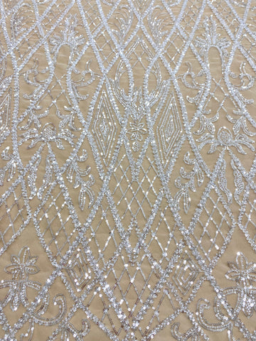 Dantela Couture Diamond Geometriai Modell, Gyöngyökkel és Flitterekkel