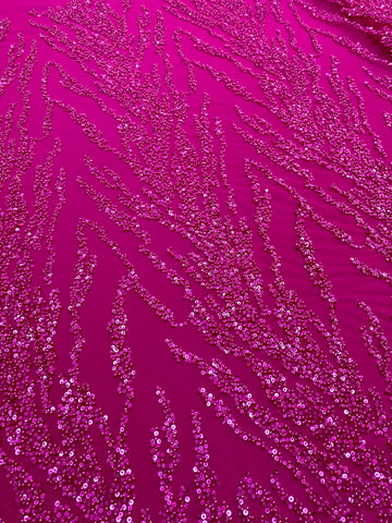 Dantela Couture Fucsia gyöngyökkel, gyöngyökkel és flitterekkel