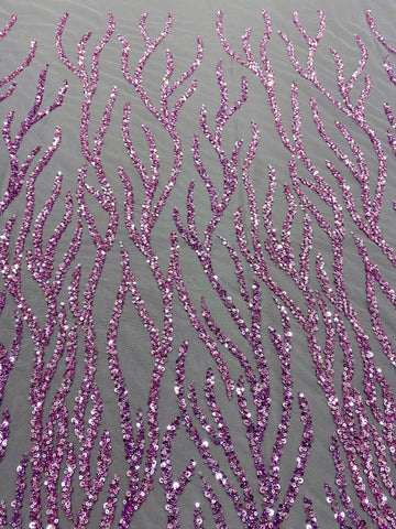 Dantela Couture Pudra cu Siraguri, cu Margele si Paiete