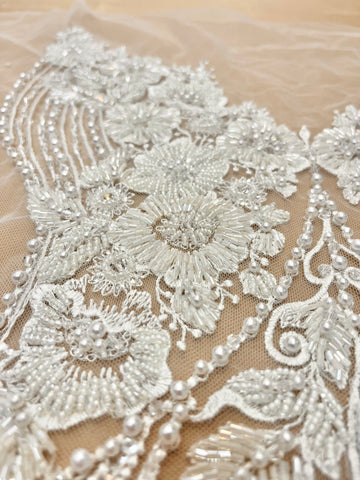 Set de Panouri pentru Bust cu Model Floral, cu Cristale, Perle si Paiete