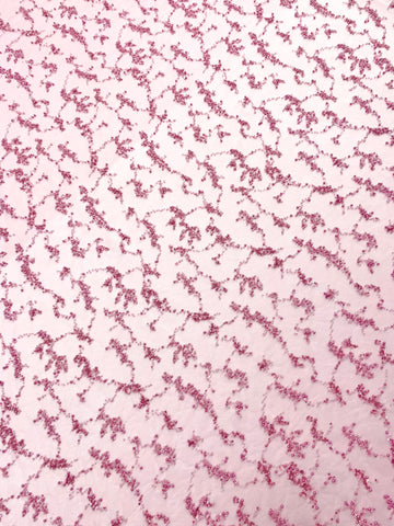 Dantela Couture Roz cu Perle, Margele si Paiete