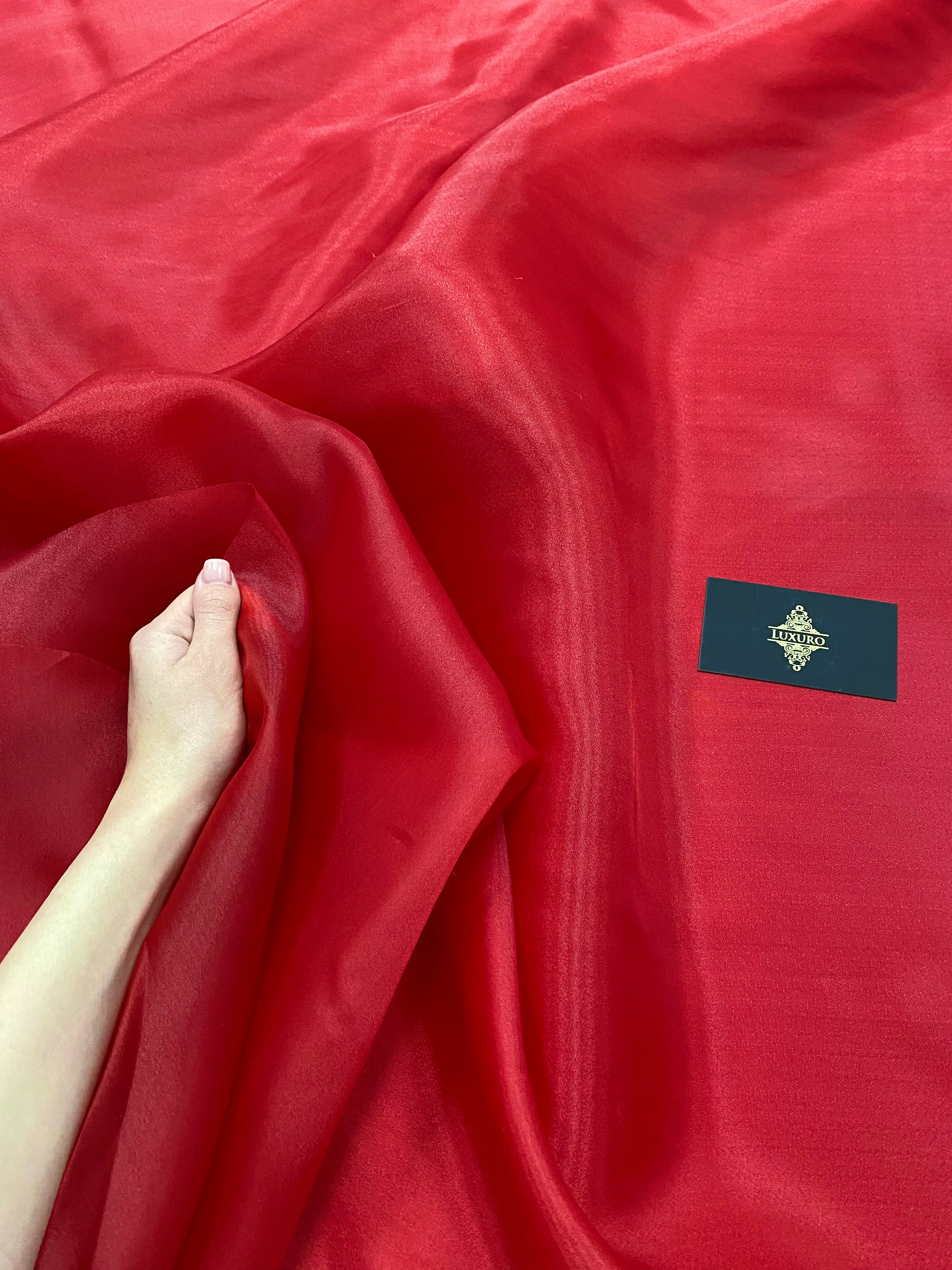 Organza Gyöngyházvörös Élénk - 3 m Szélesség
