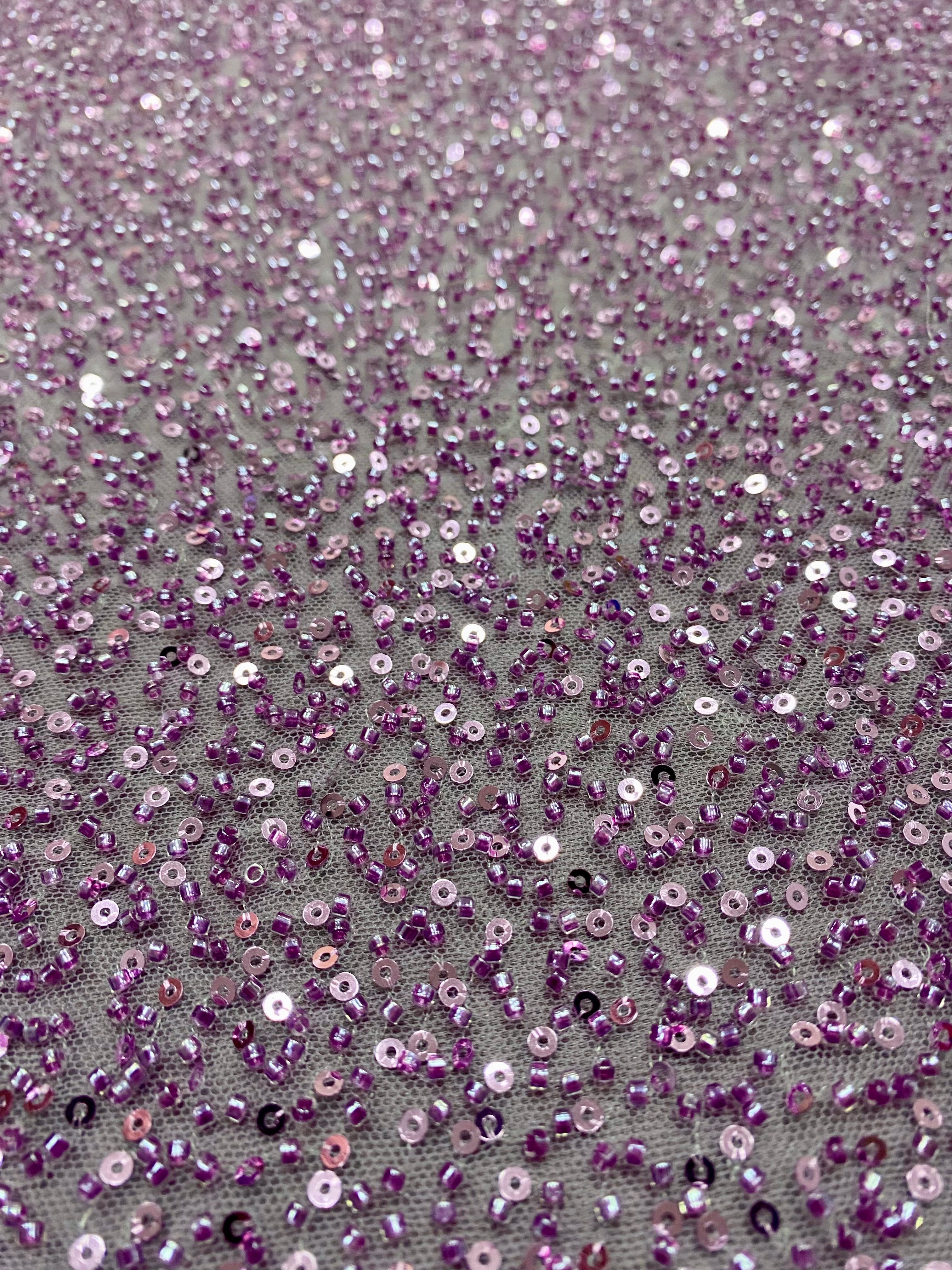 Dantela Couture Pudra cu Model General, cu Margele si Paiete