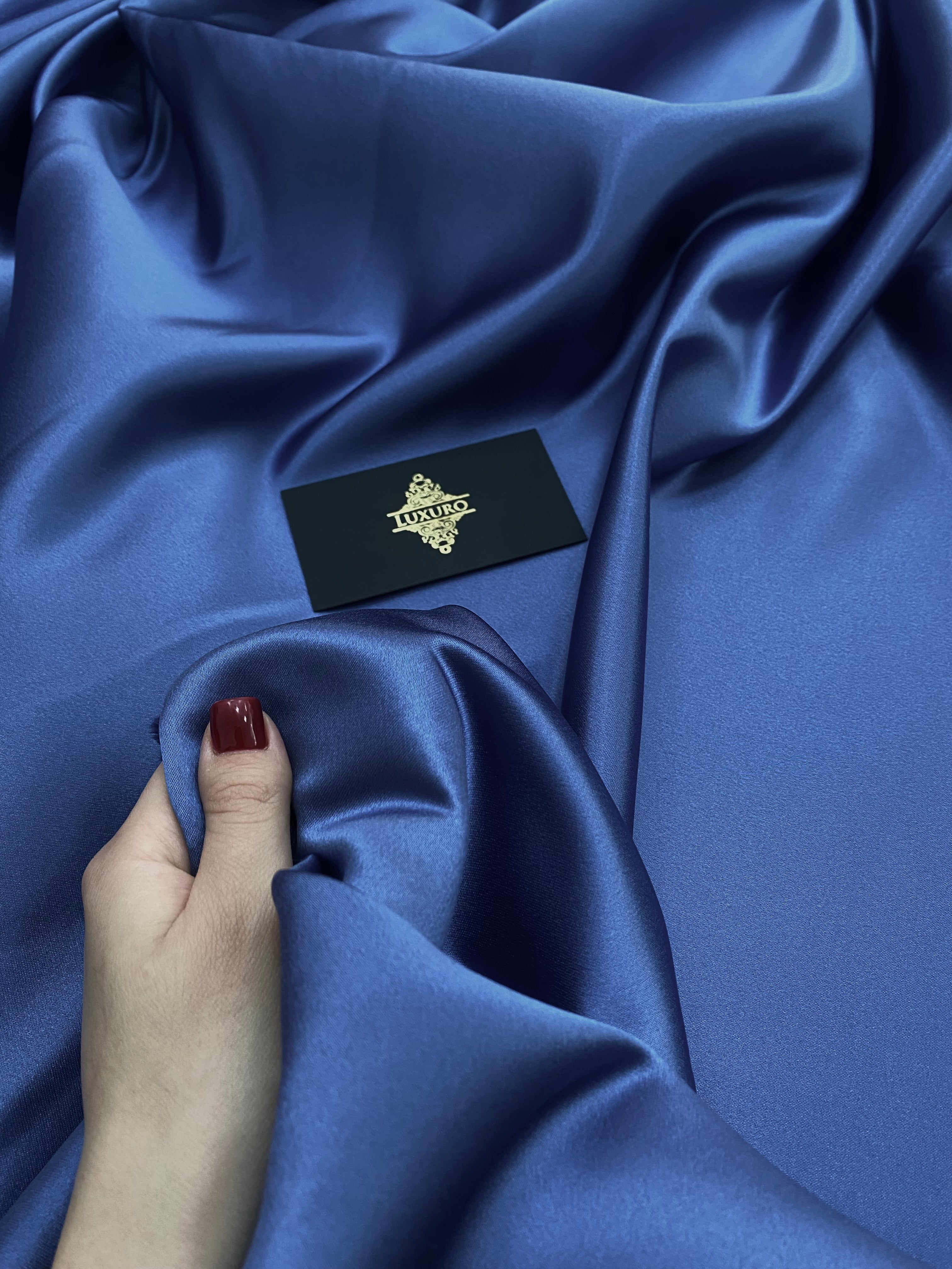 Tafta Fixa Premium Sidefata Albastru Marin