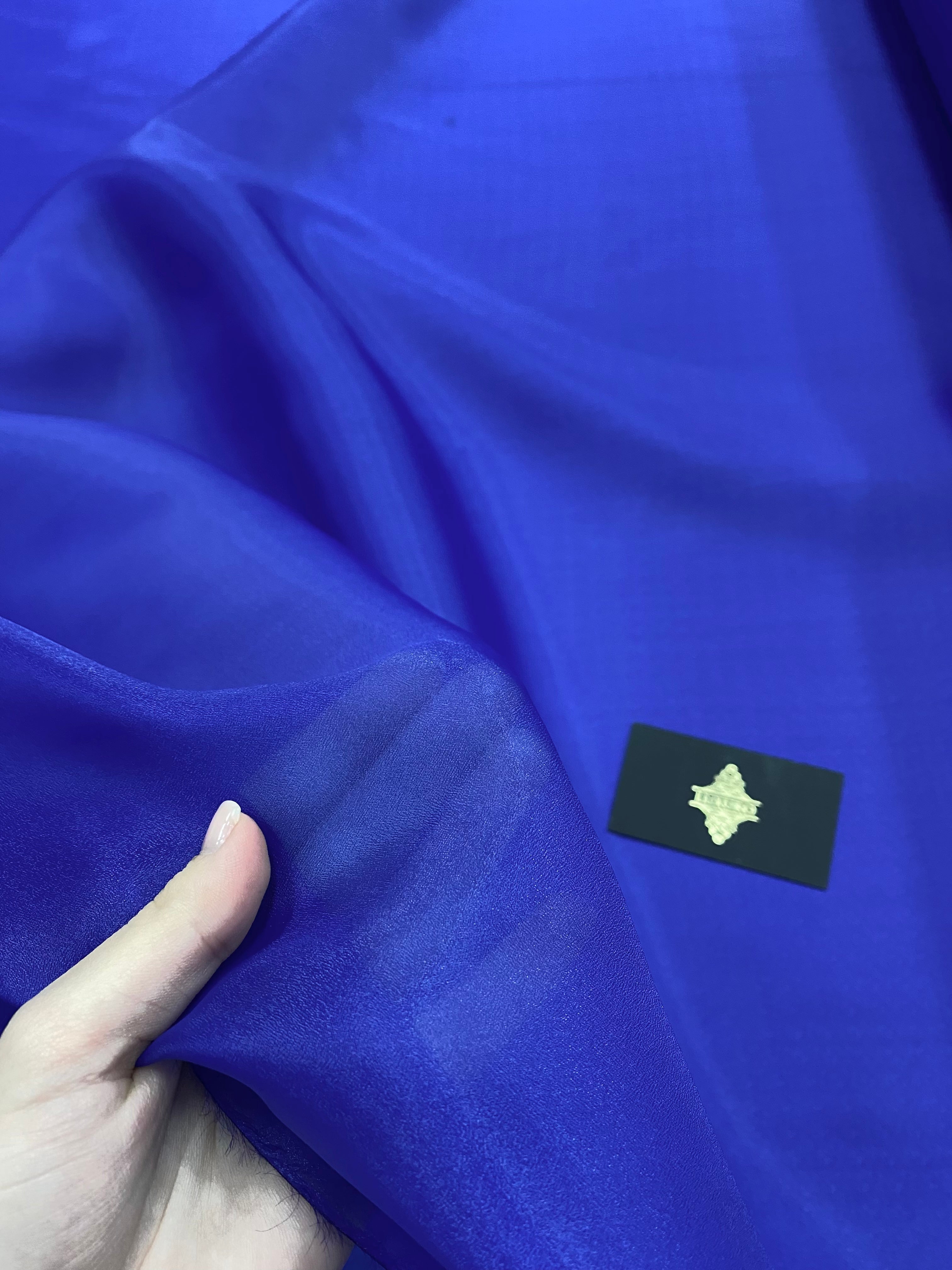 Organza gyöngyházkék királykék - 3 m szélesség