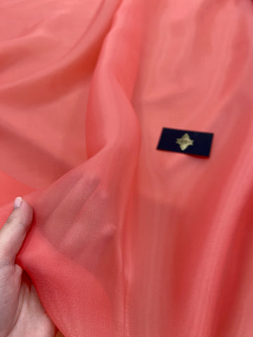 Organza Korallszínű Gyöngyházfényű - 3 m Szélesség