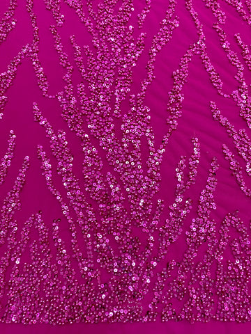 Dantela Couture Fucsia gyöngyökkel, gyöngyökkel és flitterekkel
