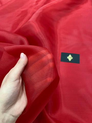 Organza Gyöngyházvörös Élénk - 3 m Szélesség