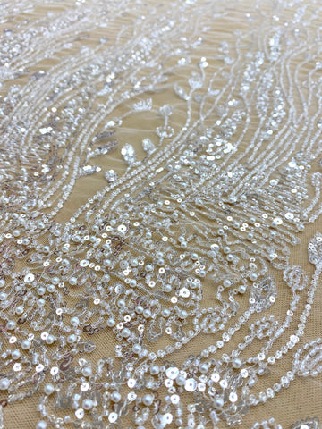 Dantela Couture Diamond Model Geometric, gyöngyökkel, gyöngyökkel és flitterekkel