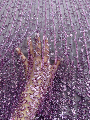 Dantela Couture Por, Lineáris és Levélmintás, Gyöngyökkel és Flitterekkel